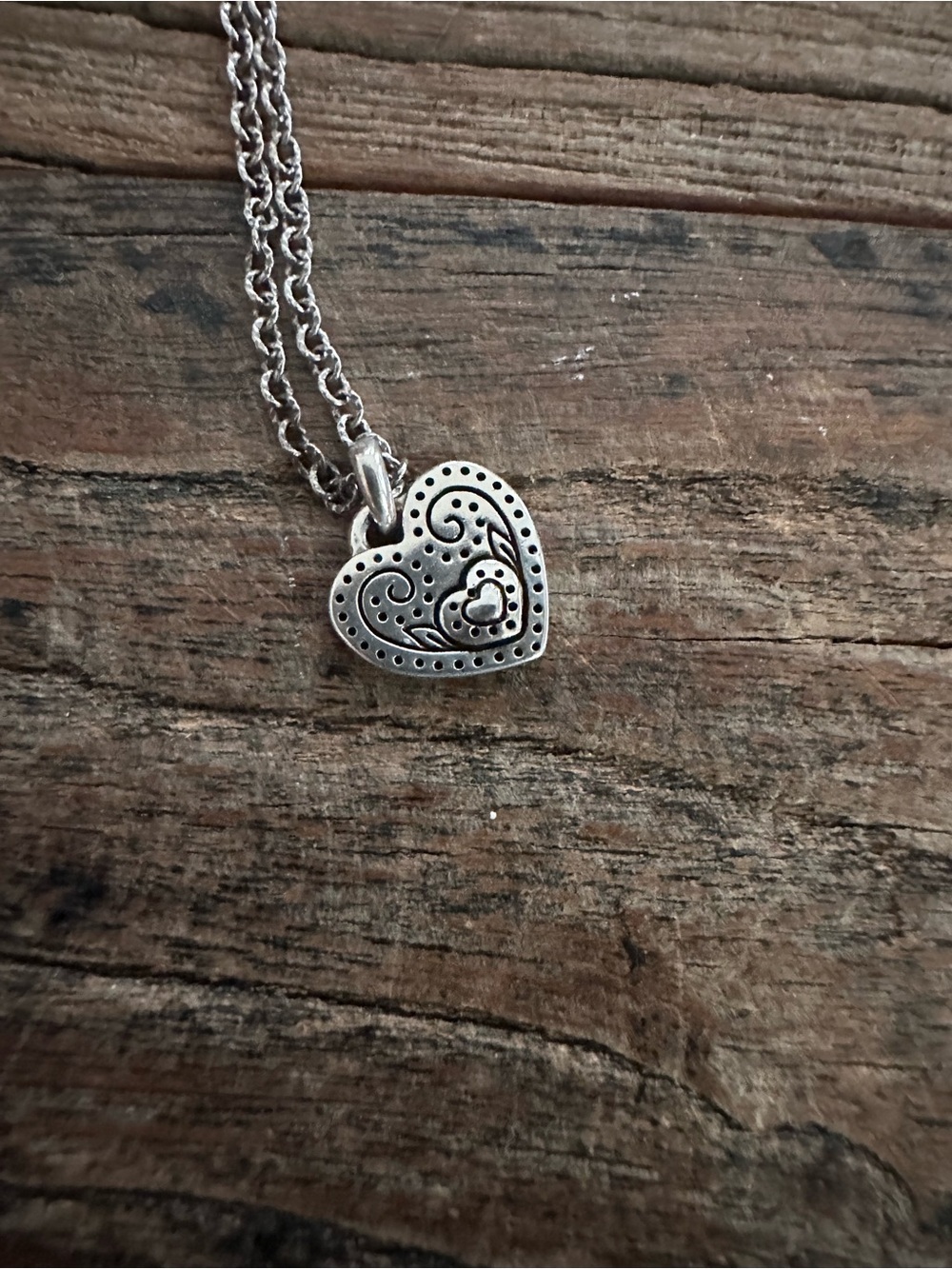 Brighton 🖤 "Love Blooms" Silver Heart Necklace